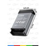 Ctrons IP45 Yağmur Korumalı 12V 10A Güç Kaynağı 120W LED Sürücü Ac/dc Trafo Dönüştürücü - Açık Gri