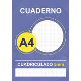 Cuaderno A4 Cuadriculado 5mm: Libreta de Cuadros 5x5, 50 Hojas de Cuadrícula 0.5cm para Matemáticas, Ciencias, Gráficos y Escritura