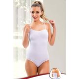 Cubbux Göğüs Bel Basen Toparlayıcı Alttan Çıtçıtlı Zıbın Korse - Beyaz - XL