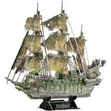 Cubic Fun Uçan Hollandalı Korsan Gemisi LED Işıklı 3D Puzzle 360 Parça - Standart