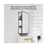 Cubiko 24X12 Inç Dikdörtgen Siyah Metal Banyo Aynası Depolama Dolabı 3 Raflı - 1BW-Beyaz - Option-1