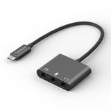 Cubilux USB-C - 3,5 mm adaptör, canlı akış/kayıt için, USB-C - TRRS mikrofon dağıtıcı, Line-In & Mic-in & 3,5 inç kulaklık çıkışı, dizüstü bilgisayar/PC için uygun