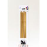 Çubuk Mum 20 cm Gold Uzun Pasta Mumu 6 Adt