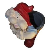 CÜCE GNOME SAKSI, (SUKULENT & KAKTÜS için), 40 cm, dekoratif, El Boyaması Biblo, bahçe balkon dekoru