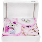 Cucul Yeni Doğan Kız Bebek Hastane Çıkışı Kıyafeti 5 Parça Pembe Panda Desenli - 0 - 3 Ay - Pembe - Beyaz