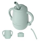 Cuddle Campus% 100 Silikon Bebek Eğitim Kupası, Saman ile Kırılmaz Toddler Sippy Bardaklar, Bebek için Açık Kupa, 6+ Ay 4 oz