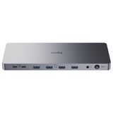 Cudy CS700 13'ü 1 Arada USB-C Docking Station, Çift Monitör 4K@60Hz, 2x HDMI, 2x DisplayPort, 10Gbps USB-C ve USB-A Portları, 100W PD Şarj, Gigabit Ethernet, DisplayLink, MacBook ve Windows Uyumlu