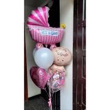 CUGY KIZ BEBEK YENİDOĞAN HASTANE EV BABY SHOWER SÜSLEME FOLYO BALON SETİ