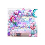 CUGY Küçük Denizkızı Doğum Günü Partisi Süslemeleri Kızlar için Pembe Denizkızı Balon Kemer Garland Seti