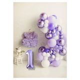 CUGY MOR LİLA BEYAZ BALON KONSEPTİ KIZ DOĞUM GÜNÜ SÜSÜ 1-9 YAŞ SEÇENEKLİ PARTİ SETİ