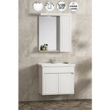 Çuha 65 cm Beyaz Mdf PK-109 Balon Kapak Seramik Lavabolu Asma Banyo Dolabı Takımı