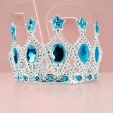 Çuk Kraliçe Tacı - Mi Yıldız İşlemeli Prenses Tacı 15X7 Cm