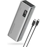 Cuktech 15 Powerbank 20000 Mah 150 W Pd3.1 Süper Hızlı Şarj | 3 Port LED Ekranlı Laptop, Macbook, iPhone Uyumlu - Gri