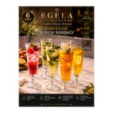 çukurova home 6 lı Cam Flüt Model Kahve Yanı Sunum Bardağı (115 ml) renkli flüt