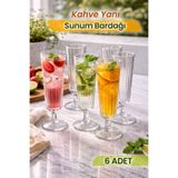 çukurova home 6'lı Cam Flüt Model Kahve Yanı Su Bardağı - Sunum Seti Bardak Takımı