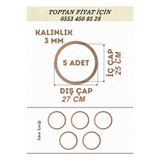 ÇUKUROVA ÜTÜ 34 cm Çapında 5 ADET KASNAK 3mm-kalınlık-Ham mdf düş Kapanı Makrome örgü çemberi Magnet