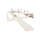 ÇUKUROVA ÜTÜ Beyaz Araç Parkuru (M-L-XLARGE) - Eğitici Ve Eğlenceli Yol Yapım Ahşap Oyuncak - Araba Otoban Puzzle