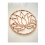 ÇUKUROVA ÜTÜ Lotus Çiçeği Desenli Ahşap Kasnak / 3 mm Ham Mdf Boyanabilir Lotus 30 Cm