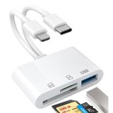 CULGC SD kart okuyucu, iPhone, iPad için SD kart adaptörü, Lightning ve USB C kamera adaptörlü hafıza kartı okuyucu, SD/Micro SD/USB 3.0 destekler, uygulama sürücüsü gerekmez