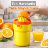 Culiq Çok Amaçlı Limon Sıkacağı ve Meyve Ezici – Püre Yapabilen – Saklama Kaplı – 400 ml - Sarı