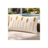 Cullinan Home Virgo Başak Punch Nakışlı Dekoratif Kırlent Kılıfı 35x55 cm | Yıkanabilir, Fermuarlı