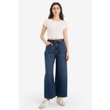 Culotte Yüksek Bel Jean Kar Yıkamalı Pantolon