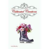 Cultivated Creations Notebook - CC#04: Boot Series, 150 Lined Blank White Pages Notebook for Gardeners, Florists & Flower Lovers, 29 lines p.p with corner motive