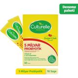 Culturelle Probiyotik 10 Saşe, 5 Milyar Probiyotik, C ve D Vitamini, Yüksek Lif, Doğal Çilek Aromalı, Çocuk ve Yetişkin, Kolay kullanım