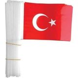 Cumhuriyet Bayramı ve 23 Nisan Küçük Boy Çıtalı Kağıt Türk Bayrağı 100 Lü, 19 x 12,5 - 41 Delft Blue