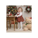 Cumino Kız Bebek Gömlekli Fırfırlı Yılbaşı Tulum Takımı CMN-3749