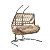 Cunda | Çiftli Rattan Bahçe Salıncağı | Rehome Balkon Salıncağı