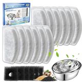 Cunina Cat Su Çeşmesi Filtresi, D30 Otomatik Pet Çeşmesi için, 12 Adet Kedi Çeşmesi Filtresi ve 6'lı Paket Yedek Ön Filtre Süngerleri ORSDA D30 74 oz/2L Pet Su Çeşmeleri ile Uyumlu