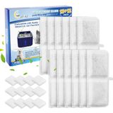 Cunina Cat Su Çeşmesi Filtresi Kastty Kablosuz Kedi Çeşmesi 12 oz/3.2L, 12'li Paket Karbon Kedi Çeşmesi Filtreleri ve 12'li Paket Ön Filtre Sünger Pompası ile Uyumlu