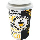 Cup 12 Oz Beyaz Kapaklı Karton Bardak 300 ml - 100'LÜ (Latte Bardağı)