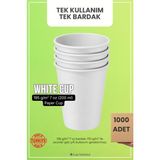 Cup İstanbul 7 Oz 200 ml Beyaz Karton Bardak – Tek Kullanımlık Sızdırmaz Kağıt Bardak - 1000 Adet