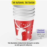 Cup İstanbul 7 Oz Karton Bardak 200 ml - 100 Adet - Kırmızı Renkli Sızdırmaz Kağıt Bardak