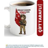 Cup Mup Askere Hediye Kupa Bardak | Korkma Sönmez Bu Şafaklarda Yüzen Al Sancak - Yürek Gerek - Kadın - Beyaz- Renkli