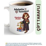 Cup Mup Avukata Hediye Kupa Bardak | Adalet Temsilcisi Dosyaların Efendisi - Kadın - 010 - Beyaz