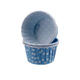 Cupcake Kalıbı Büyük Boy 62*40 Mm (100 Adet) Puantiyeli Mavi
