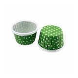 Cupcake Kalıbı Büyük Boy 62*40 Mm - 50 Adet Puantiyeli Yeşil
