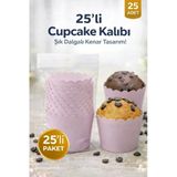 Cupcake Kalıbı & Kek Kapsülü & Muffin Kek Kalıbı & 25 Adet - Lila Kek Kalıbı
