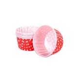 Cupcake Kalıbı Küçük Boy 44*35 Mm - 100 Adet Puantiyeli Kırmızı
