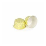 Cupcake Kalıbı Küçük Boy 44*35 Mm - 50 Adet Puantiyeli Sarı
