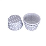 Cupcake Kalıbı Minik Boy 38*30 Mm - 50 Adet Puantiyeli Gümüş