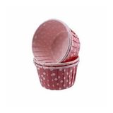 Cupcake Kalıbı Minik Boy 38*30 Mm - 50 Adet Puantiyeli Pembe