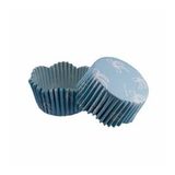 Cupcake Kalıbı Pet Kapsül Dalgalı Kek Kalıbı 65X38 MM - 100 Adet Fiyonklu Mavi