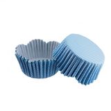 Cupcake Kalıbı Pet Kapsül Dalgalı Kek Kalıbı 65x38 Mm - 100 Adet Mavi Küçük Puanlı