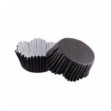 Cupcake Kalıbı Pet Kapsül Dalgalı Kek Kalıbı 65x38 Mm - 100 Adet Siyah