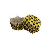 Cupcake Kalıbı Pet Kapsül Dalgalı Sarı Emoji Kek Kalıbı 65X38 MM - 100 Adet