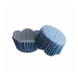 Cupcake Kalıbı Pet Kapsül Kar Desenli Mavi Dalgalı Kek Kalıbı 65X38 MM - 100 Adet